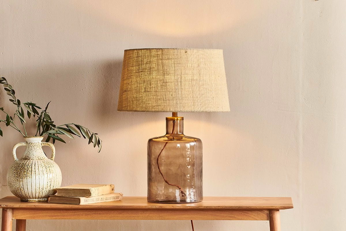 Edina Recycled Glass Table Lamp - Smoke Brown - Small 3 Edina Recycled Glass Table Lamp - Smoke Brown - Small