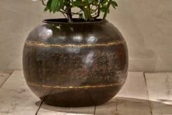 Endo Reclaimed Iron Globe Planter -furniture Sales Store nkuku endo reclaimed iron vase 29499201388720