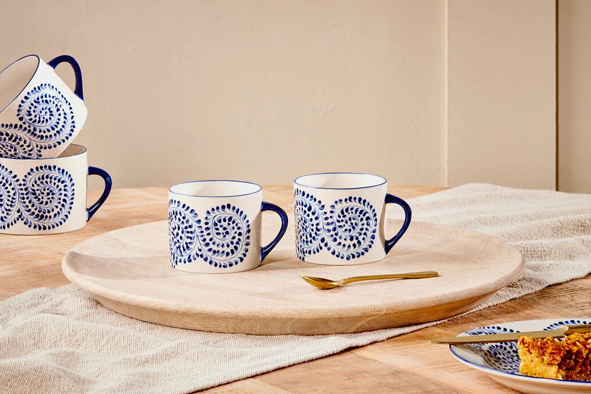 Eshani Ceramic Mug - Indigo - Small (Set Of 2) 3 Eshani Ceramic Mug - Indigo - Small (Set Of 2)