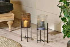 Eskaya Recylcled Glass Standing Lantern - Clear