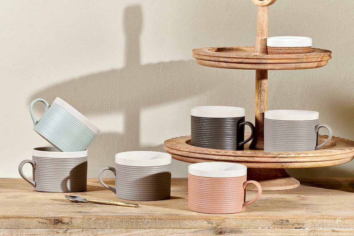 Faiz Mug - Charcoal & Grey - (Set Of 2) 5 Faiz Mug - Charcoal & Grey - (Set Of 2) - Image 3