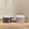 Faiz Mug - Charcoal & Grey - (Set Of 2) -furniture Sales Store nkuku faiz mug charcoal grey set of 2 5055672420330 32810173464752