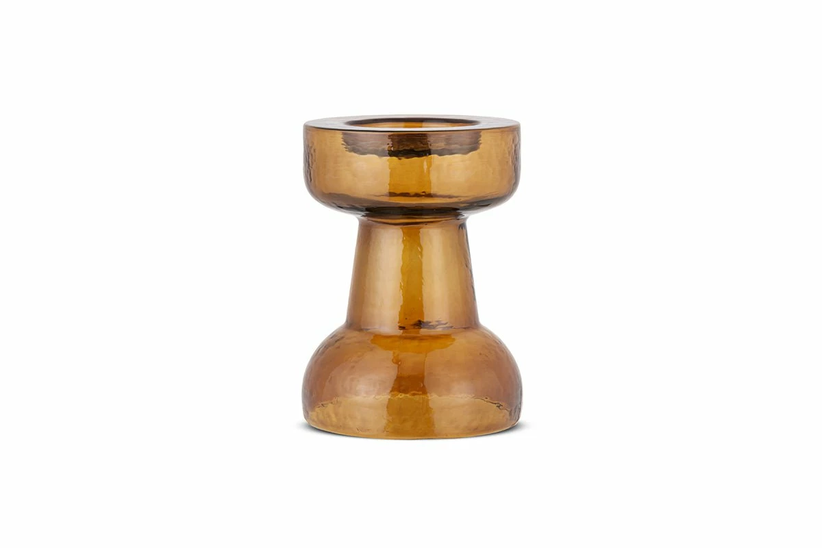 Hapua Glass Candle Holder - Dark Amber 7 Hapua Glass Candle Holder - Dark Amber - Image 5