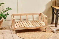 Hatira Mango Wood Pet Bed - Natural - Large