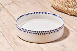 Indigo Drop Ceramic Pet Bowl - Cream & Indigo - Large -furniture Sales Store nkuku indigo drop ceramic pet bowl large 5055672418177 32835205333168