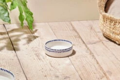 Indigo Drop Ceramic Pet Bowl - Cream & Indigo - Small