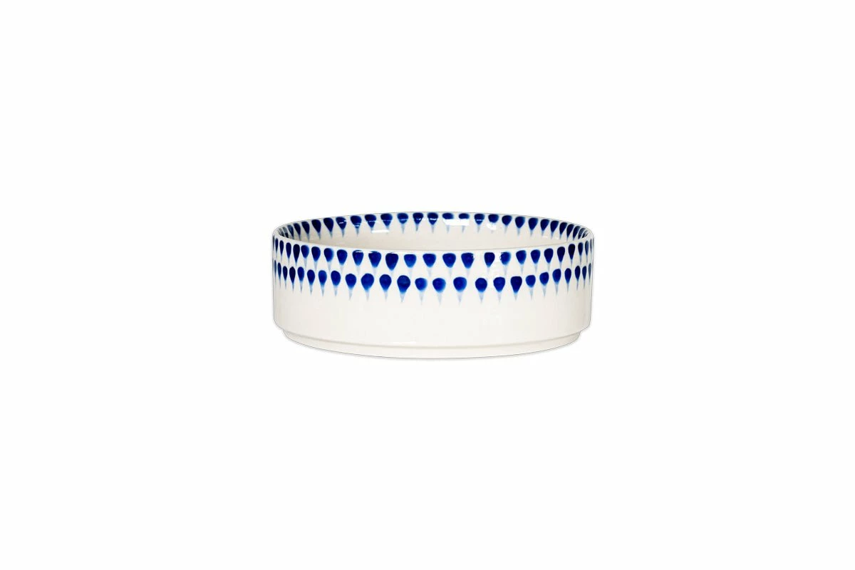 Indigo Drop Ceramic Pet Bowl - Cream & Indigo - Small 6 Indigo Drop Ceramic Pet Bowl - Cream & Indigo - Small - Image 4
