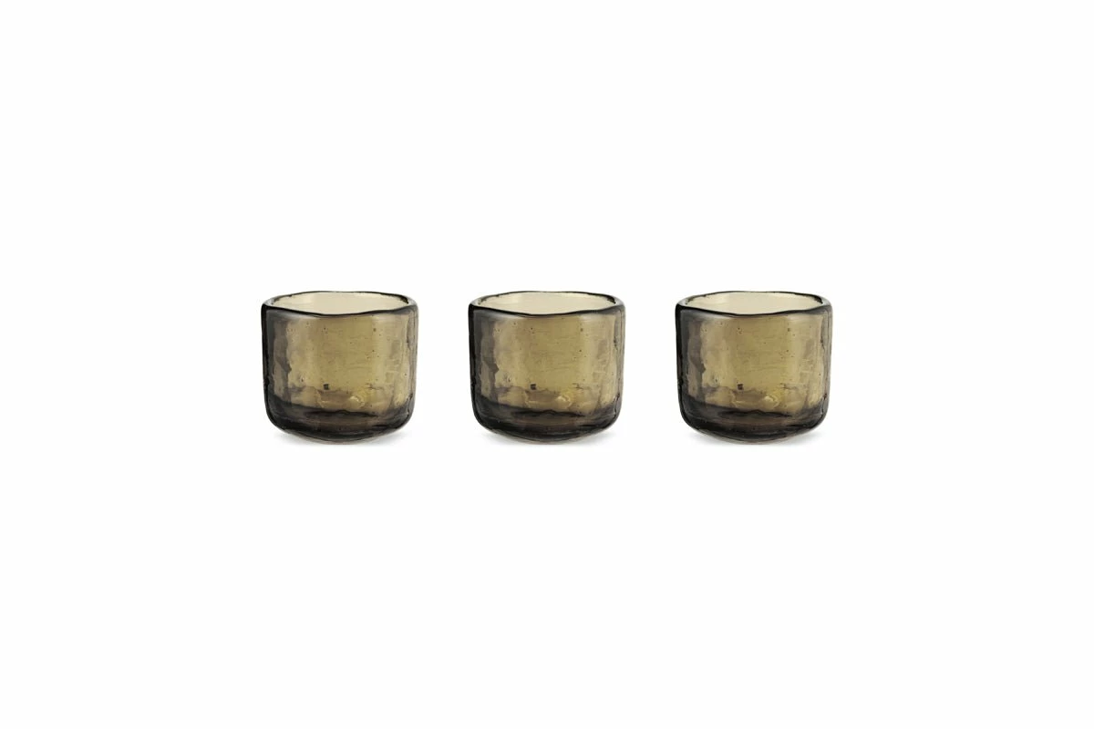 Irda Glass Small Tealight - Smoke Brown - Small (Set Of 3) 5 Irda Glass Small Tealight - Smoke Brown - Small (Set Of 3) - Image 3