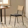 Iswa Leather & Cane Dining Chair - Black -furniture Sales Store nkuku iswa leather and cane dining chair black 5 06e 12 32807126007984