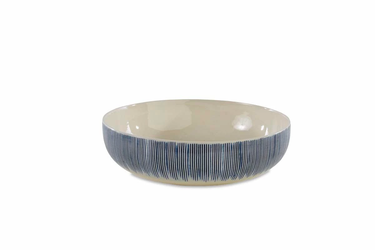 Karuma Ceramic Serving Bowl - Blue & White 6 Karuma Ceramic Serving Bowl - Blue & White - Image 4
