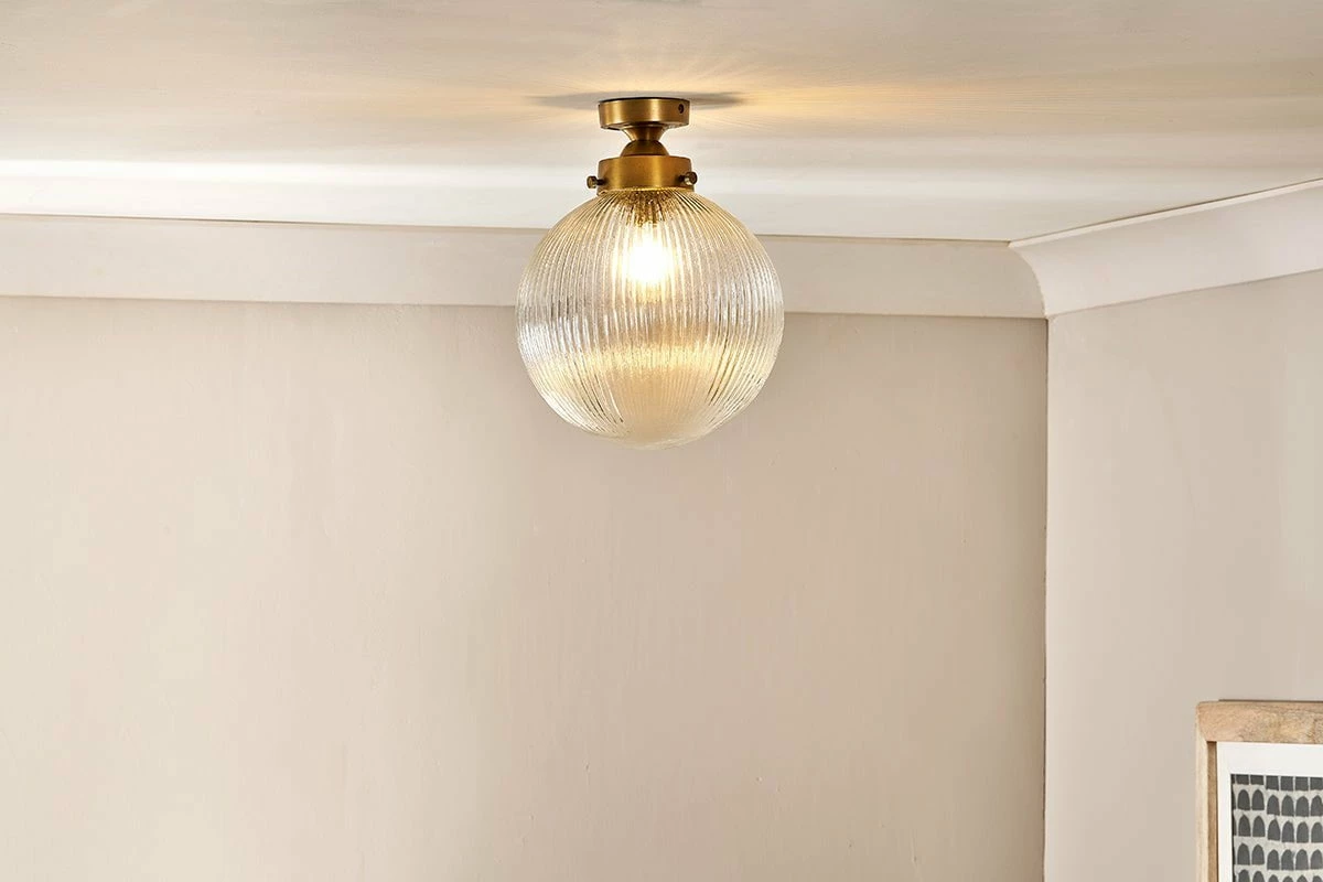 Konnie Bathroom Ceiling Lamp Globe - Clear 3 Konnie Bathroom Ceiling Lamp Globe - Clear