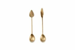 Leaf Spoon Gift Set - Antique Brass (Set Of 2) -furniture Sales Store nkuku leaf brass spoons set of 2 5055672402367 29447592083632