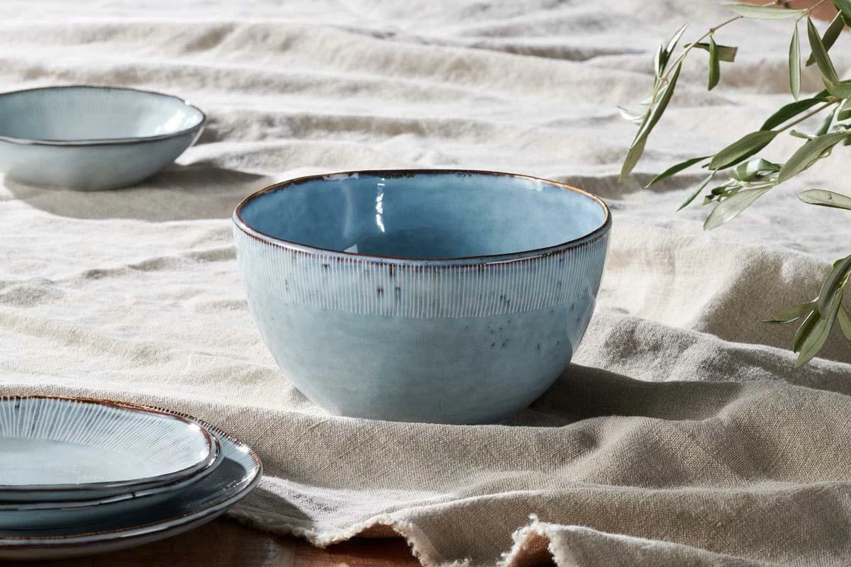 Malia Serving Bowl - Dusty Blue 3 Malia Serving Bowl - Dusty Blue