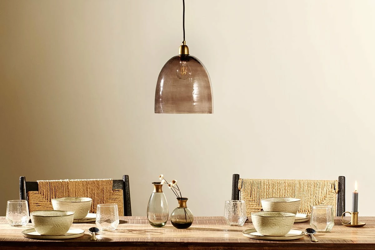 Malikka Easy Fit Recycled Glass Lampshade - Smoke 4 Malikka Easy Fit Recycled Glass Lampshade - Smoke - Image 2