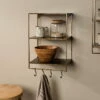 Meghana Iron Shelf With Hooks - Narrow 1 Meghana Iron Shelf With Hooks - Narrow -furniture Sales Store nkuku meghana iron shelf with hooks 5055672415572 31981099876528