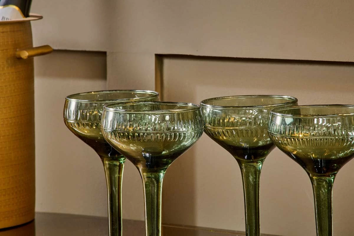 Mila Champagne Glass - Dark Emerald - (Set Of 4) 4 Mila Champagne Glass - Dark Emerald - (Set Of 4) - Image 2