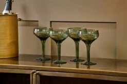 Mila Champagne Glass - Dark Emerald - (Set Of 4)