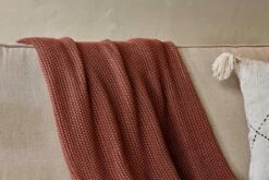 Moss Stitch Cotton Throw - Rust -furniture Sales Store nkuku moss stitch cotton throw rust 5055672409830 29802579394736