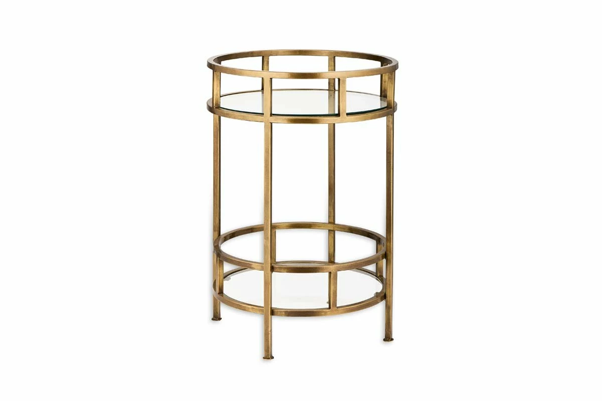 Nakuru Iron & Glass Drinks Table - Brass 6 Nakuru Iron & Glass Drinks Table - Brass - Image 4