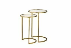 Nakuru Iron & Glass Side Table Set - Brass -furniture Sales Store nkuku nakuru iron glass side table set brass 5055672407669 29411511795888