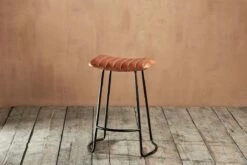 Narwana Ribbed Leather Stool