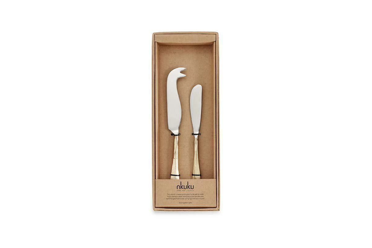 Osko Cheese & Butter Knife Set - Brushed Gold (Set Of 2) 4 Osko Cheese & Butter Knife Set - Brushed Gold (Set Of 2) - Image 2