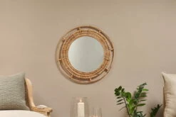 Pamelia Round Cane Mirror - Small