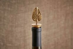 Poplar Leaf Brass Bottle Stopper