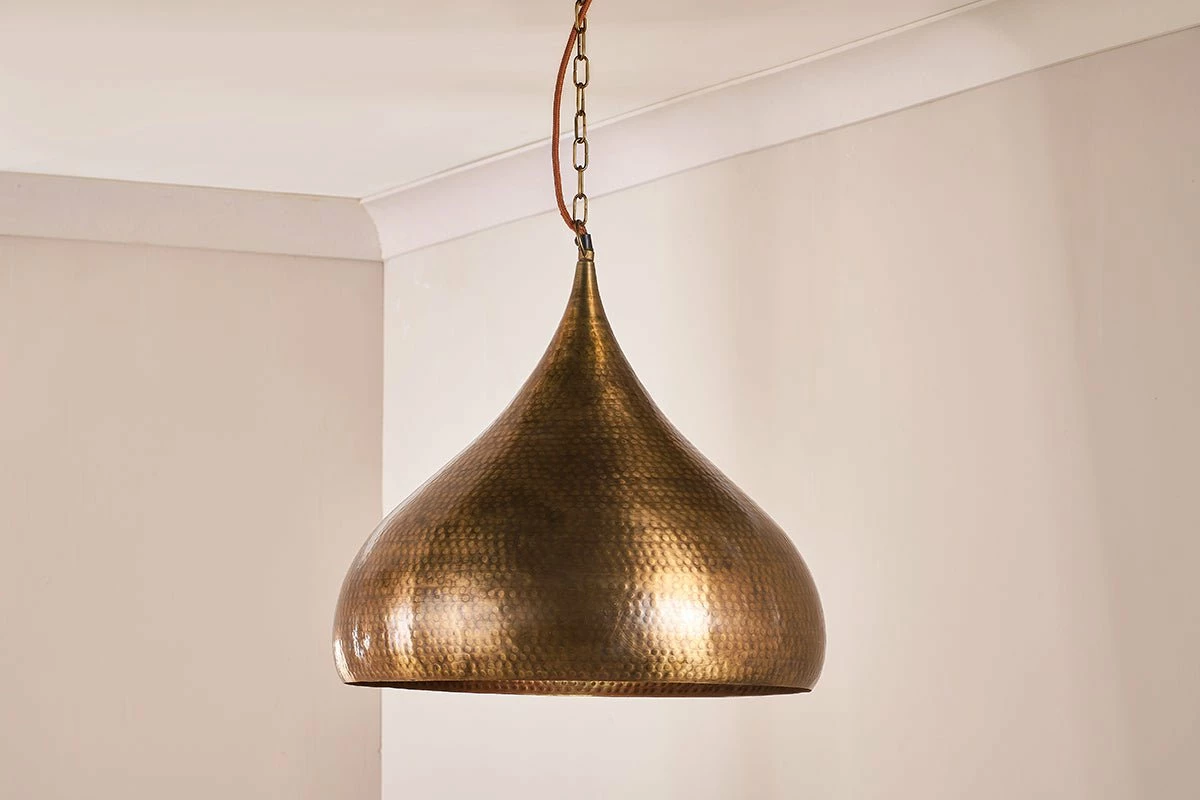 Quinn Statement Hammered Metal Pendant - Large 4 Quinn Statement Hammered Metal Pendant - Large - Image 2