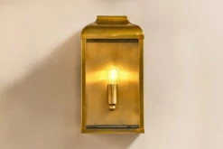 Riad Outdoor Lantern - Antique Brass And Clear