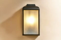 Riad Outdoor Lantern - Black And Frosted