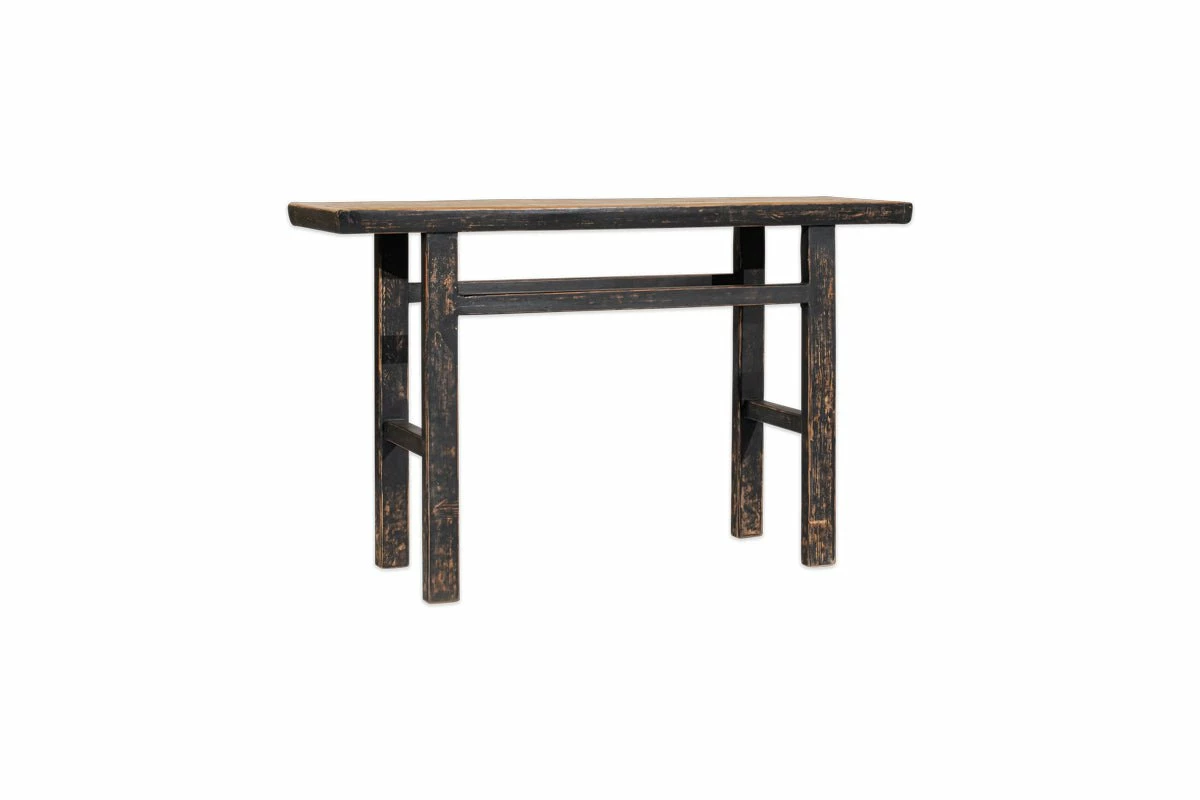 Serpur Reclaimed Pine Console Table - Charcoal - One Size 8 Serpur Reclaimed Pine Console Table - Charcoal - One Size - Image 6