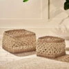 Shimla Square Seagrass And Palm Leaf Basket -furniture Sales Store nkuku shimla square seagrass and palm leaf basket 32810330849456