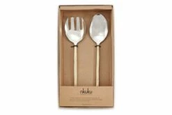 Sirkali Salad Server Set - Brushed Gold (Set Of 2) -furniture Sales Store nkuku sirkali brushed gold salad servers 5055672461715 14979361898605