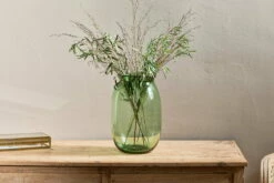 Vanita Glass Vase - Green - Tall