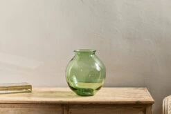 Vanita Glass Vase - Green - Wide -furniture Sales Store nkuku vanita glass vase green wide 5055672419778 32810352345264