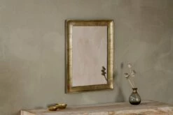 Yadur Rectangular Mirror - Antique Brass - Small