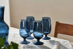 Yala Hammered Glass - Indigo (Set Of 4)