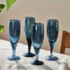 Yala Hammered Champagne Glass - Indigo (Set Of 4) -furniture Sales Store nkuku yala hammered champagne glass indigo set of 4 5055672404835 31649831387312