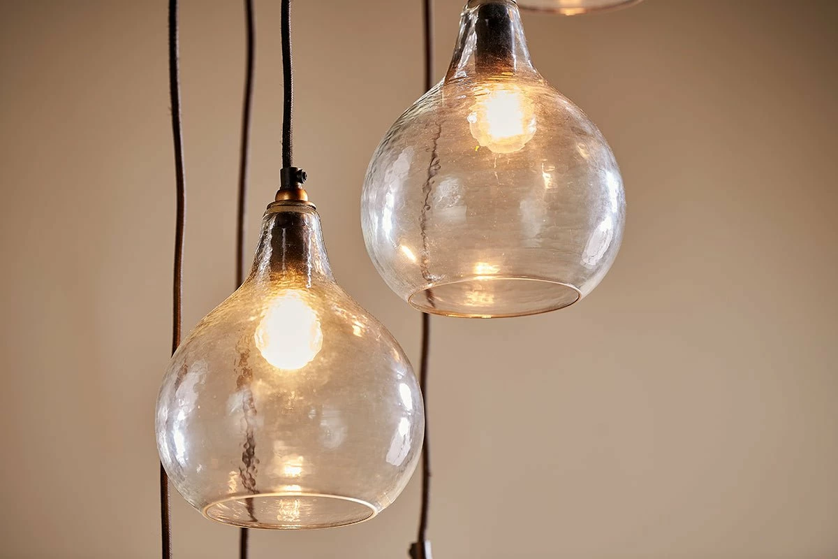 Ziva Statement Recycled Glass Cluster Pendant - Clear 5 Ziva Statement Recycled Glass Cluster Pendant - Clear - Image 3